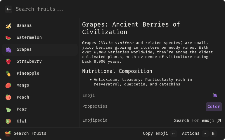 Resulting extension UI